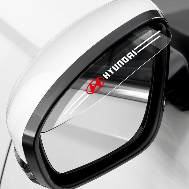 자동차 후방 미러 방수 커버 빗물 방지 차단기 차량 사이드미러, 1개, 현대 한쌍, 기본 색상