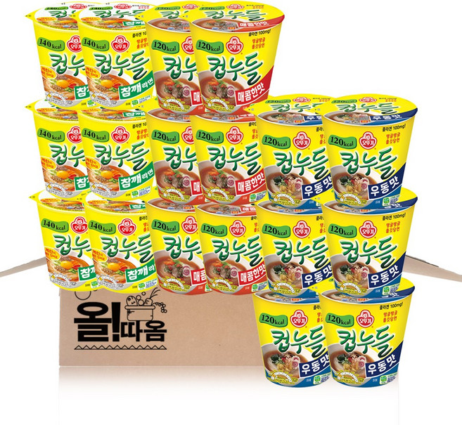 오뚜기 컵누들 3종 6입씩 (참깨라면+매콤한맛+우동맛)