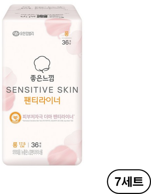좋은느낌 센서티브스킨 팬티라이너, 롱, 36개입, 7개