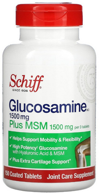 쉬프 글루코사민 히알루론산 플러스 MSM 1500mg 150정 유로드, 1개