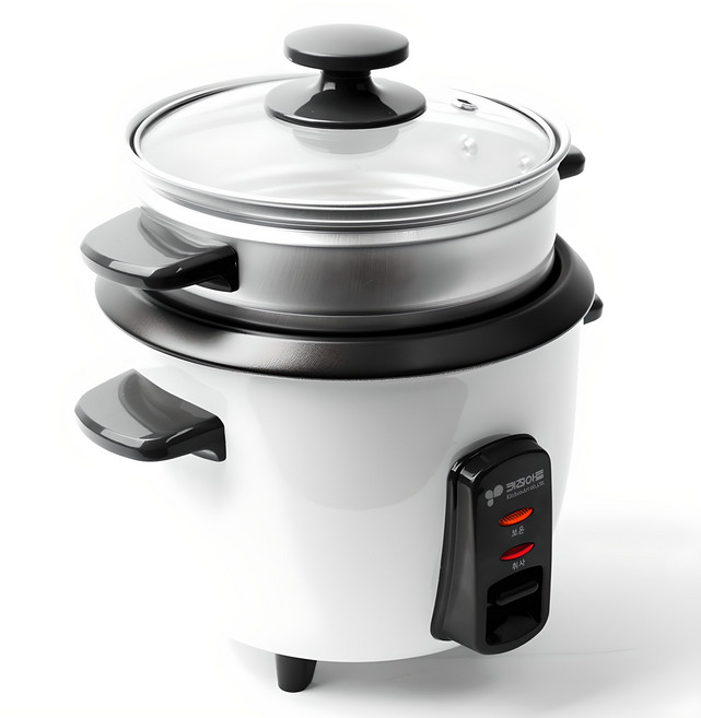 키친아트 미니 전기밥솥 앤 찜기 1~3인용, KRC-1230WS, 혼합색상