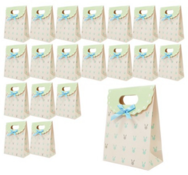 ABM 손잡이 종이 쇼핑백 큐티래빗 소 20p, 혼합색상