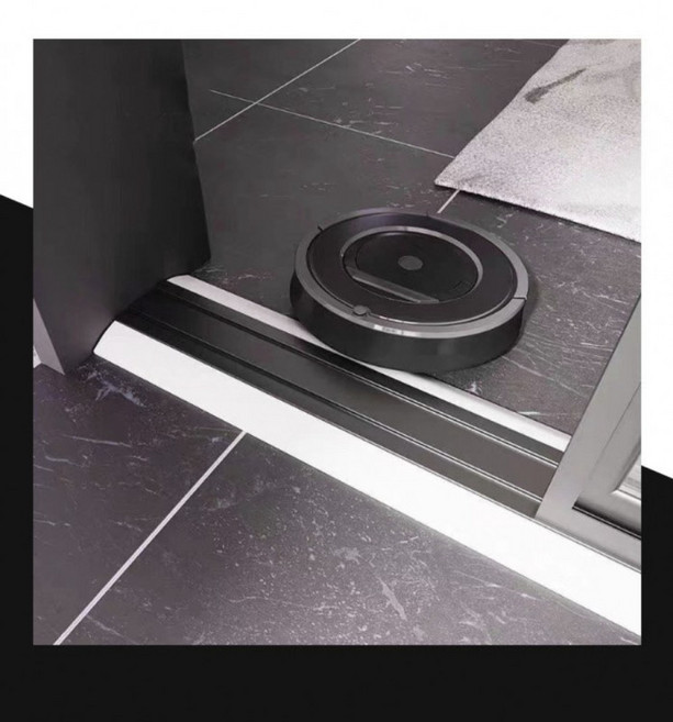 로봇 청소기 문턱 도어 턱받침 1m 실리콘 물막이 1.2cm 문틀 문넉 경사판 단차, 1.2cm_블랙, 1개