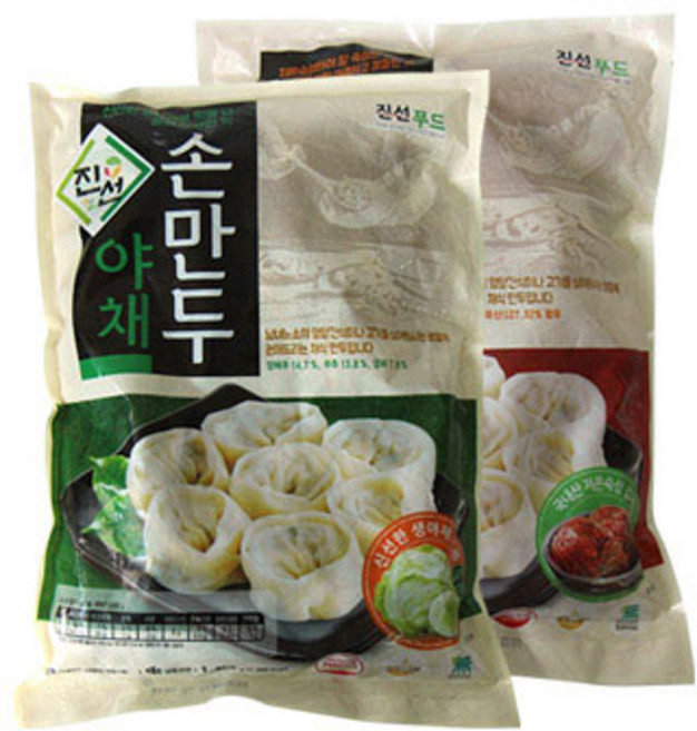 고기가 없는 웰빙 채식 비건 냉동 만두 야채 손만두 + 김치 손만두, 1.4kg, 1세트