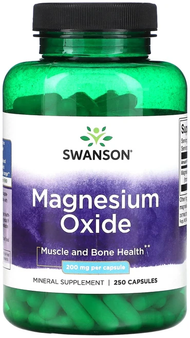 Swanson 산화 마그네슘 400mg 캡슐 250정(캡슐 1정당 200mg), Swanson산화마그네슘400mg캡슐250정캡슐1정당2, 1개, 250정 - 쿠팡