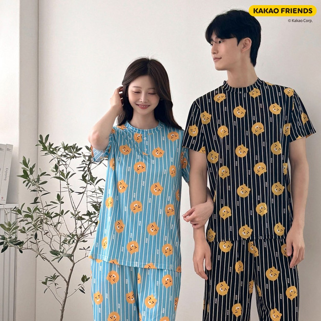 뷰패코 카카오프렌즈 여름 잠옷상하세트 커플 set