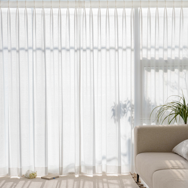 메이크홈 린넨 나비주름 커튼 세트