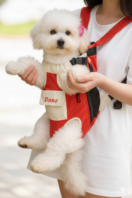 휘서댕 강아지 고양이 앞 포대기 앞가방 이동장 이동가방 슬링백 산책가방 빨강, 1개