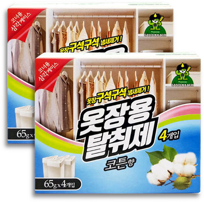 산도깨비 옷장용 탈취제 코튼향, 260g, 2개