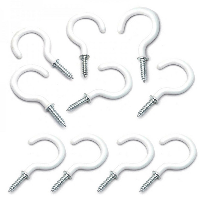 아이베란다 걸고리 물음표고리 벽 천정 후크 훅 걸이 30x15mm, 10개, 화이트