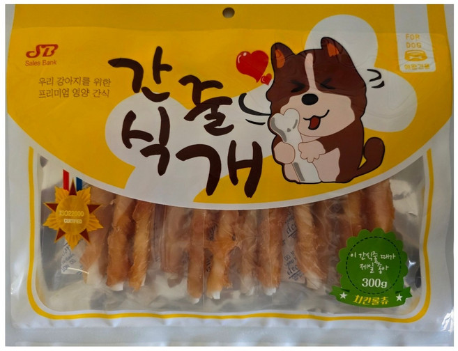 간식줄개 강아지 영양간식, 치킨큐브, 300g, 6개