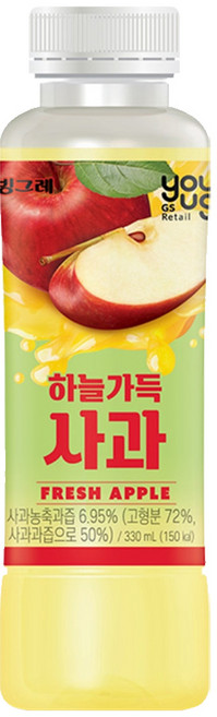 유어스 하늘가득 사과주스, 3개, 330ml