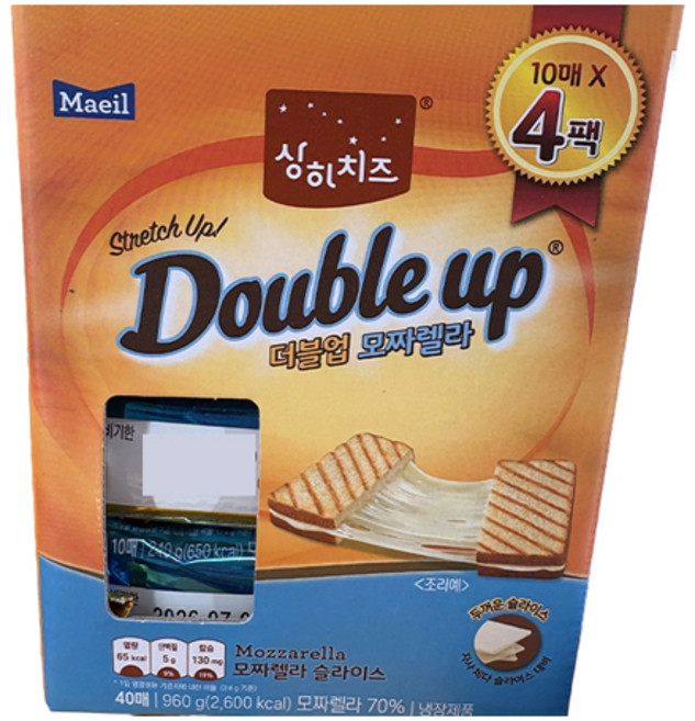 매일유업 상하치즈 더블업 모짜렐라, 240g, 4개