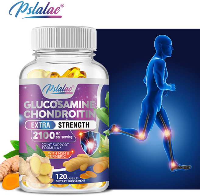 글루코사민 2100mg 콘드로이틴 강황 MSM 함유 - 강황과 보스웰리아 성분이 관절 허리 손 뼈 무릎 및 움직임 개선에 도움을 줍니다., 1개, 60정