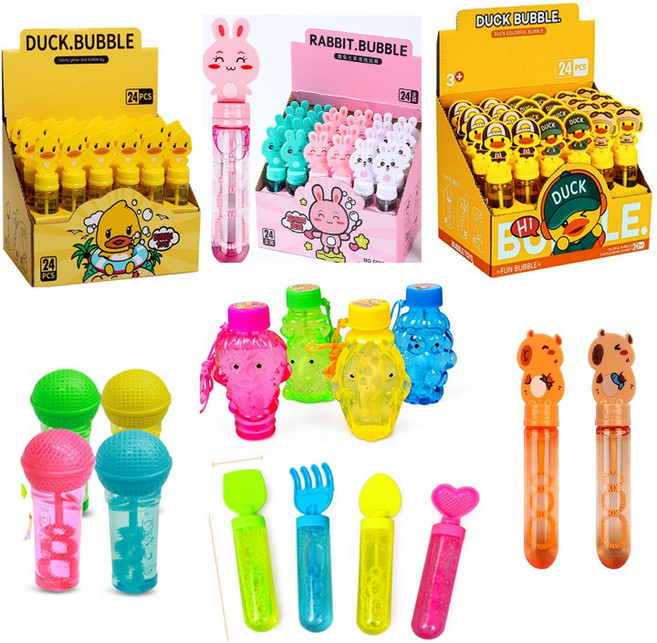 하양마켓 24개입 캐릭터 비눗방울 카피바라 모자쓴오리, 모래놀이, 24개