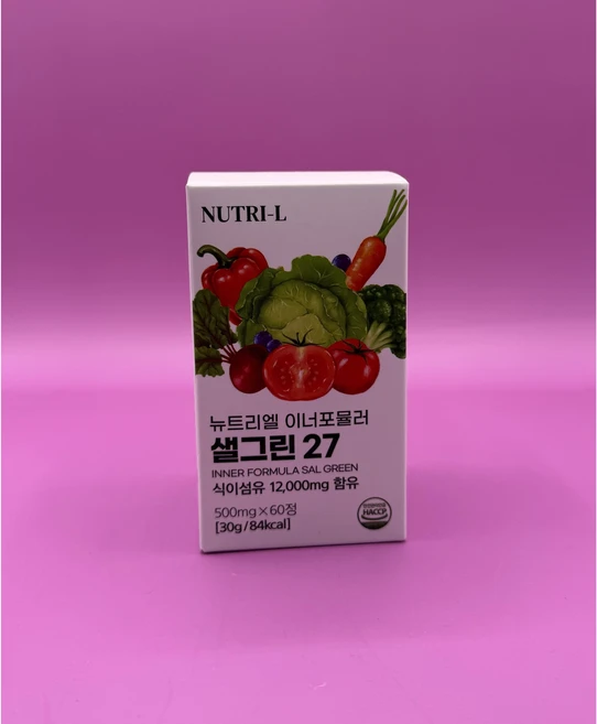 뉴트리엘 이너포뮬러 샐그린 27 식전야채 고농축 식이섬유 유산균 샐러드, 1개, 60정 - 쿠팡
