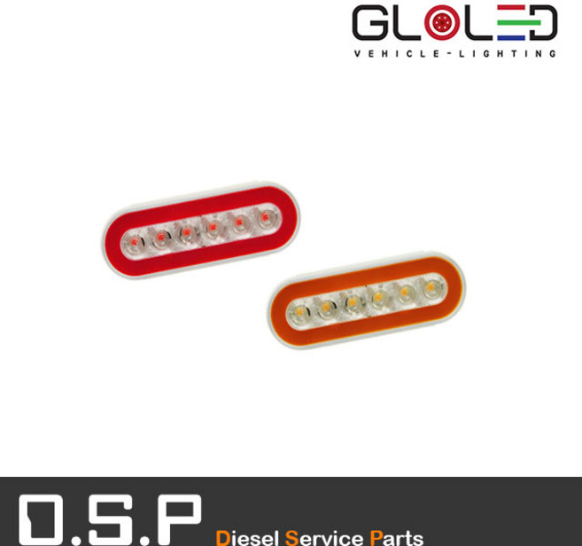 LED 면발광 리어램프/사이드램프 12V/24V [카라반/캠핑카/화물차/추레라/샷시/사이드등/옆면등/미등/브레이크등/깜빡이등] [22574], 적색(12V/24V)미등/브레이크, 1개