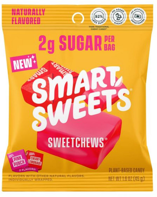 SmartSweets 젤리 스마트스위트 스위트 피쉬 저당 캔디 3g 저칼로리 130 글루텐 프리 1.8온스 12개입 포장 디자인이 다를 수 있음, 스위트 츄