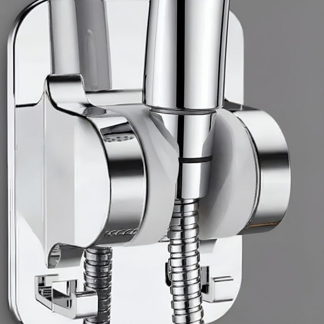 위너스호 무타공 흡착식 샤워기 거치대, 실버