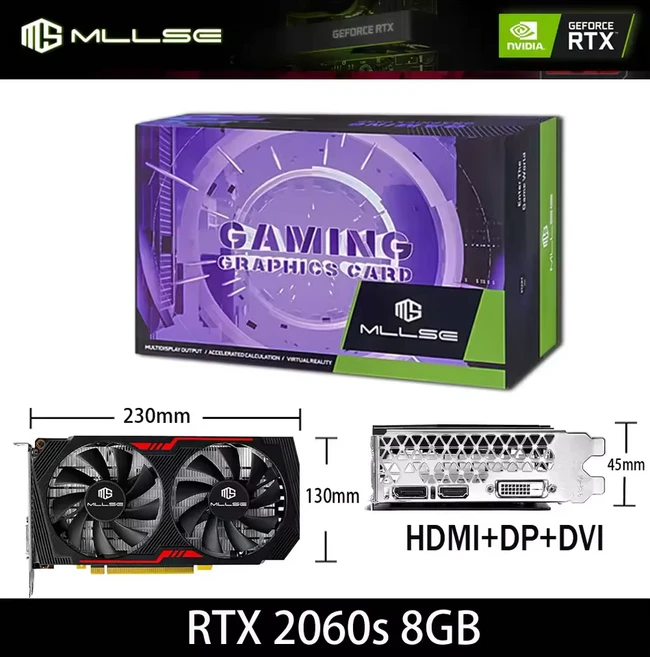 MLLSE NVIDIA GeForce RTX 2060 슈퍼 8GB 그래픽 카드 GDDR6 HDMI DP, 01 RTX2060 Super 8GB