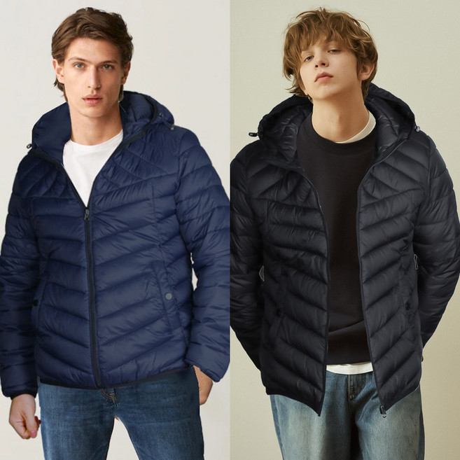 AM다운라이크 후드 경량패딩점퍼 아웃도어