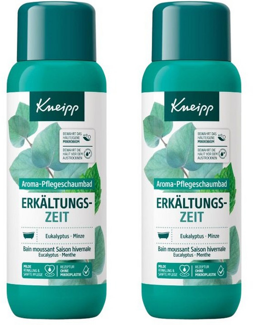 독일 내수용 Kneipp 크나이프 아로마 케어 콜드 타임 유칼립투스 민트 폼 바스 반신욕 입욕제 Kneipp Cold Time - Bath Additive with Natural, 2개, 400ml