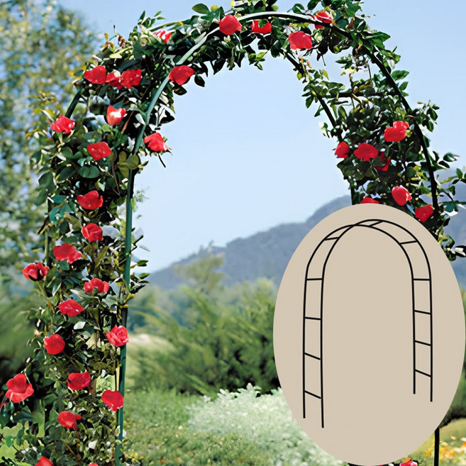 넝쿨 지지대 블랙 가든 장미 아치 포도나무 화단 식물 정원 꾸미기, 01.넝쿨지지대