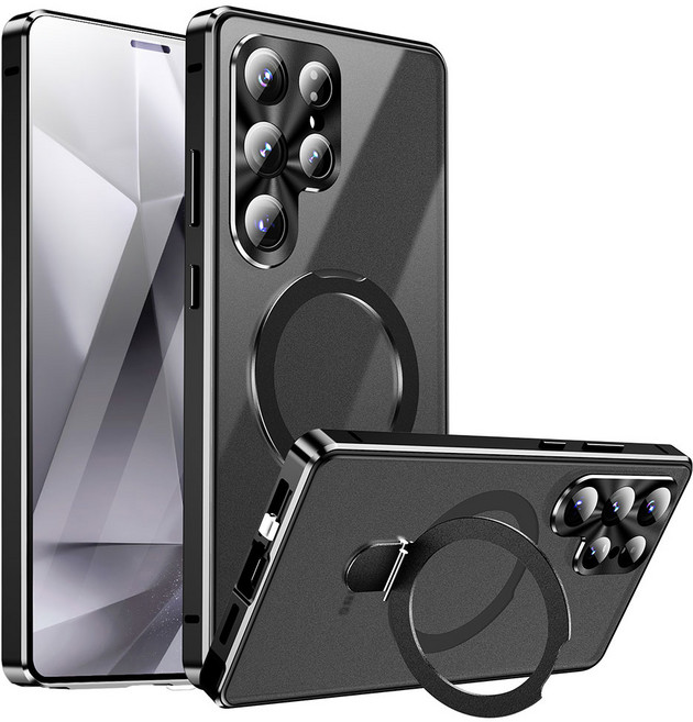 양면 마그네틱 강화유리 풀커버 맥세이프 링 거치 고리 케이스