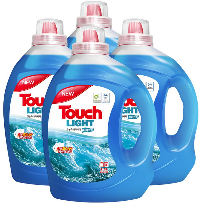 터치 라이트 고농축 실내건조 세탁세제 에이프릴, 4개, 2.5L