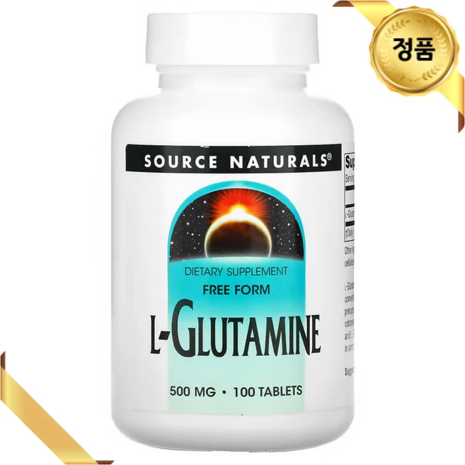 소스내츄럴스 글루타민 500mg 100정 아미노산 비건 글루텐프리 L글루타민, 1개 - 쿠팡