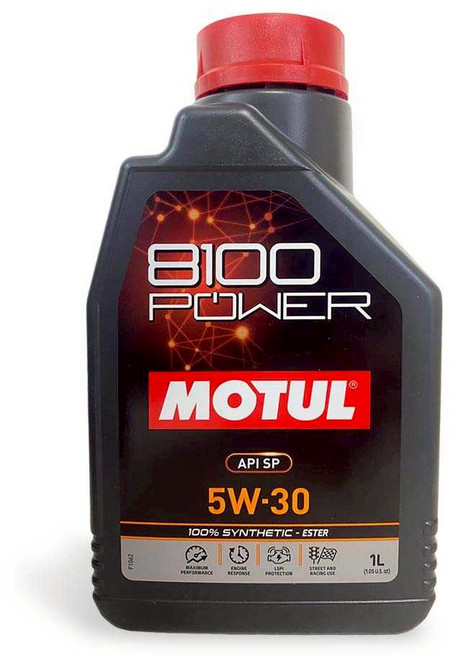 油工廠 MOTUL 8100 POWER 5W30 1L 全合成 酯類 汽車機油, 1個