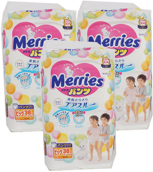 메리즈 기저귀 슈퍼점보 팬티형, 특대형(XL), 114매