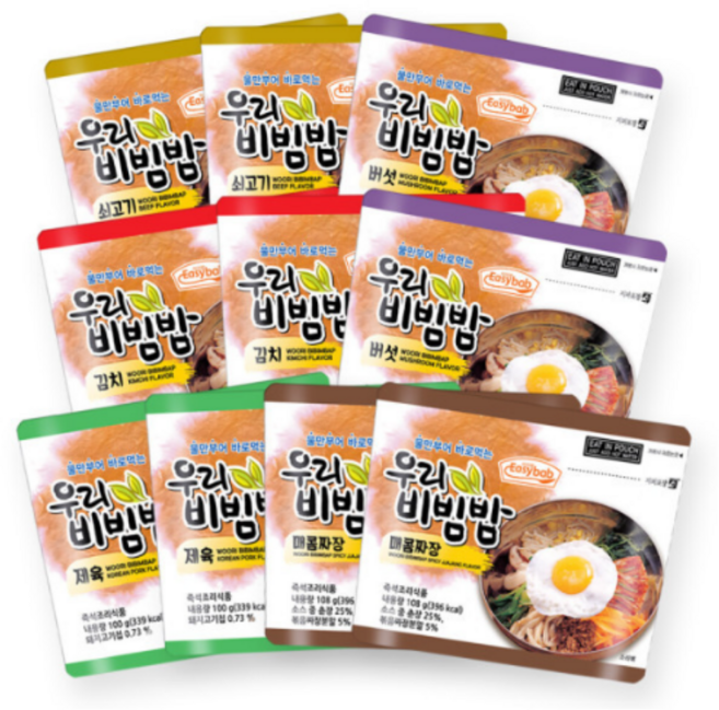 우리비빔밥 10개세트 전투식량 비상식량 간편식 캠핑, 100g, 10세트