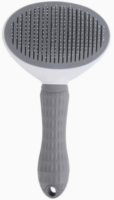 개냥아치 반려동물 부드러운 저자극 원터치 브러쉬 빗, 1개, 그레이