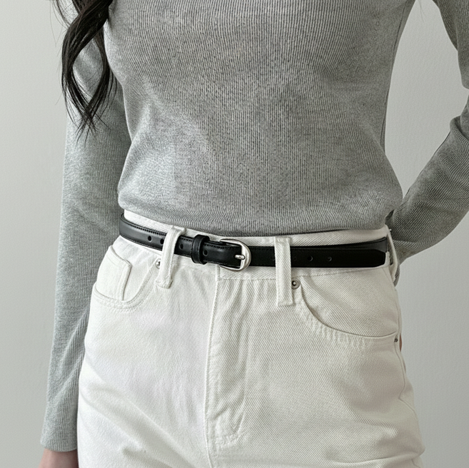 모브드 소가죽 얇은 데일리 여성 벨트