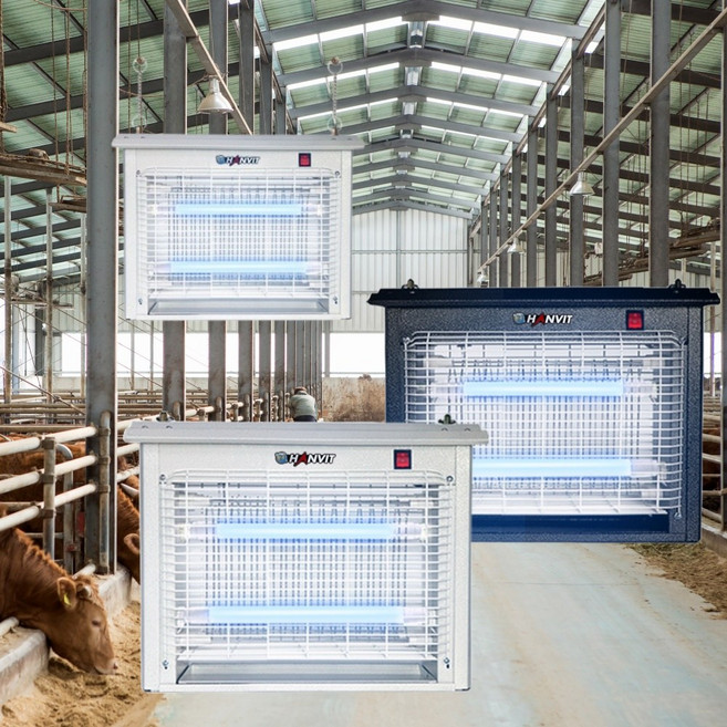 혀누닷컴 국산 대형 야외 축사 날파리 하루살이 led 포충기 업소 파리 모기 벌레 퇴치기 초파리 전격살충기 벌레 포충등, 검정색-250평형