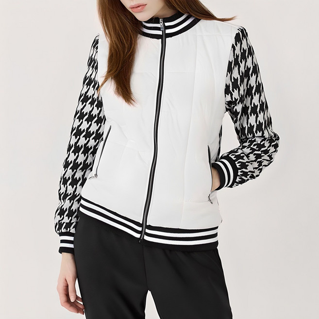 김영주골프 여성용 골프 웨어 기능성 방풍 바람막이 패딩 믹스 집업 자켓 1275