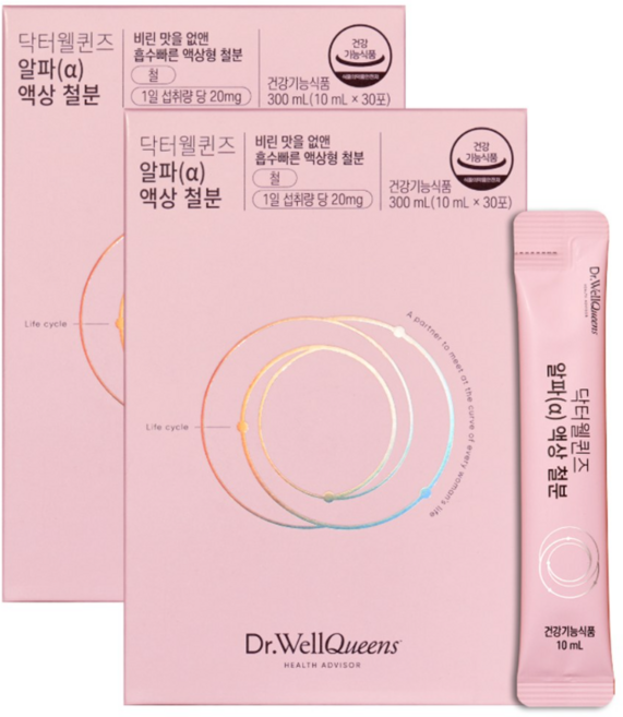 닥터웰퀸즈 알파 임산부 어린이 액상철분, 300ml, 2개