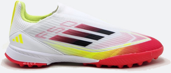 아디다스 F50 리그 LL TF 주니어 남아 여아 끈없는 벨크로 축구화 인조잔디용 맨땅용 키즈 풋살화