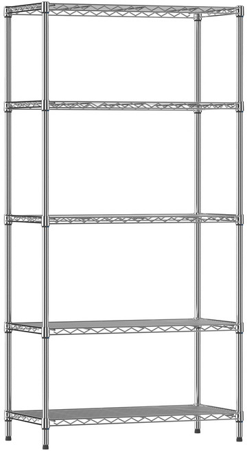 코랙코리아 25파이 기둥 튼튼한 강철 메탈선반 3 4 5 단, 실버, 5단