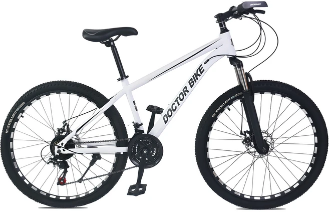 닥터바이크 2023년형 66cm 원터치 21단 디스크브레이크 스틸프레임 MTB 자전거 F-26S, 멧화이트, 170cm, 1개 - 쿠팡