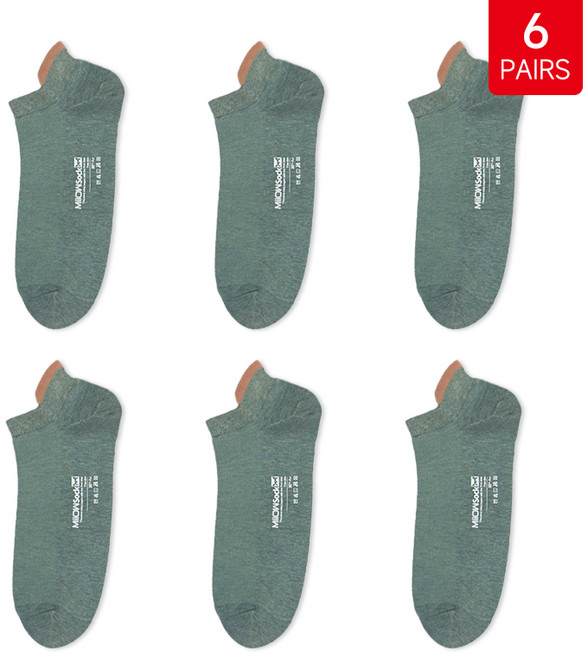 MiiOW 6 짝/몫 남성용 면화 발목 양말 세트 여름 통기성 남성 메쉬 보이지 않는 양말 컷 짧은 Sokken 비즈