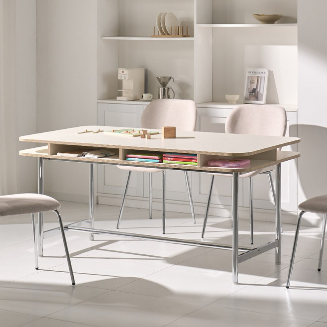 프롬홈 애비뉴 E0 LPM 서랍형 식탁 테이블800/1200/1400/1600, 1400 오픈수납형테이블, 4인용