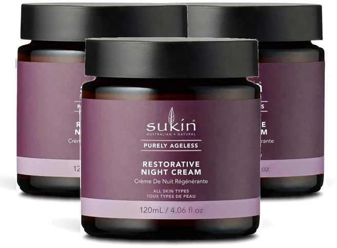 호주 수킨 Sukin Night Cream 퓨어리 에이지리스 레스토러티브 나이트크림, 3개, 120ml - 쿠팡