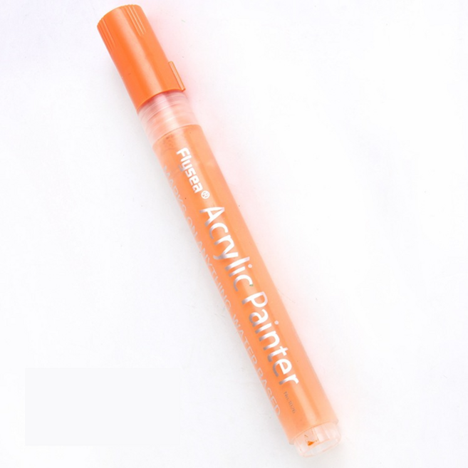 리빙릿 유리잔 꾸미기 와인잔 데코 마커 글라스 마카 펜 11색, 1개, 오렌지