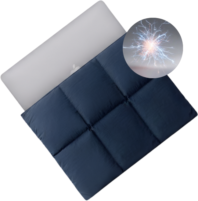 유앤클라인 마그네틱 퀼팅 노트북 태블릿 파우치 가방, 1개, 네이비