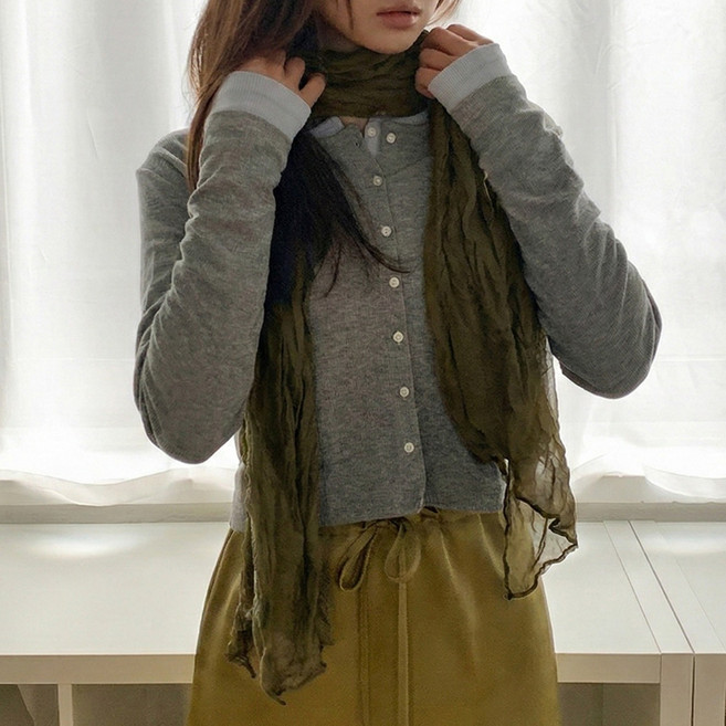 블루씨티 모어드 링클 주름 롱 머플러 스카프
