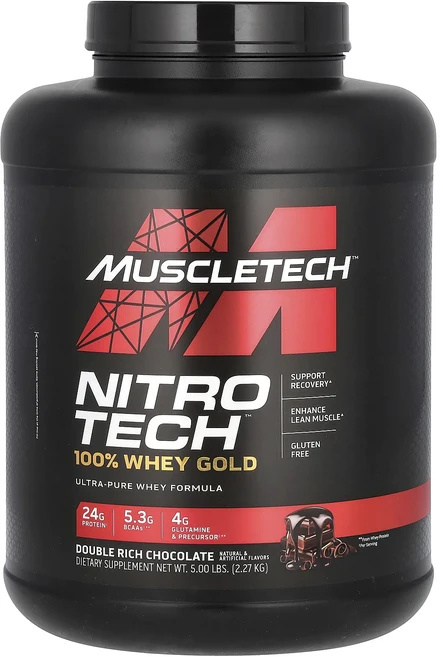 몸관리하세요 겨울입니다 MuscleTech Nitro Tech 100% 유청 골드 더블 리치 초콜릿 2.27kg(5lbs) 특별관리진행, 1개, 2.27kg - 쿠팡