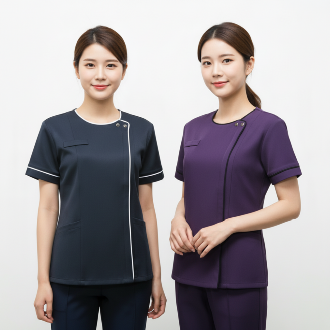 [쿡셰프] 심플 간호사복 앞지퍼 상의