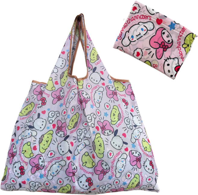 오르빗데이 캐릭터 접이식 장바구니, 산리오 프렌즈, 1개